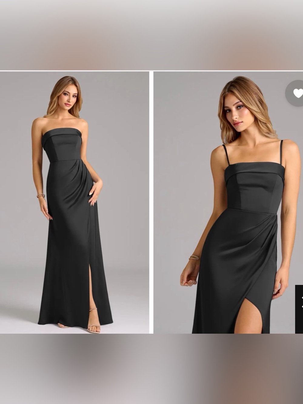Azazie Aretha Black Strapless Evening Gown